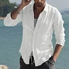 2023 Men's Retro Casual Cotton Linen Solid Color Shirt