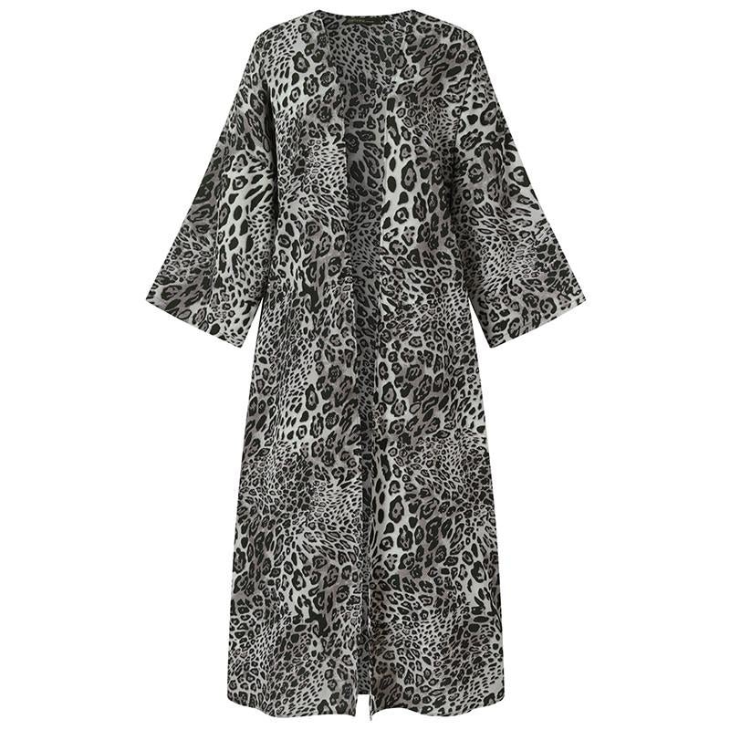 Fashion Women's Leopard Kimono Cape Blouses 2022 ZANZEA Printed Cardigans Sexy Open Stitch Tops Female Cover Up  Tunic