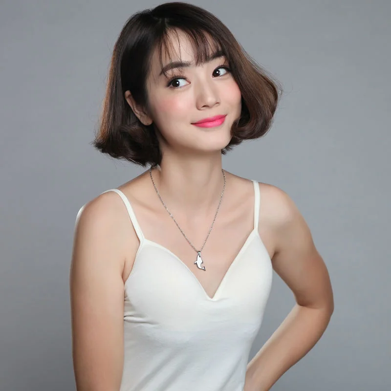 Women's Or Men's Silver Tones Cute Tungsten Carbide Fish Pendants Necklace for Woman/Girl friend Gift Never Fade Scratch Proof Jewelry Gifts For Mens And Womens