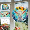 (US Only)2D Flat DIY Alpaca 5D Diamond Hanging Clock Art Craft for Living Room Decoration