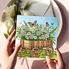 (US Local)6Pcs Easter House Diamond Painting Card Rhinestone Art Card for Party Favors