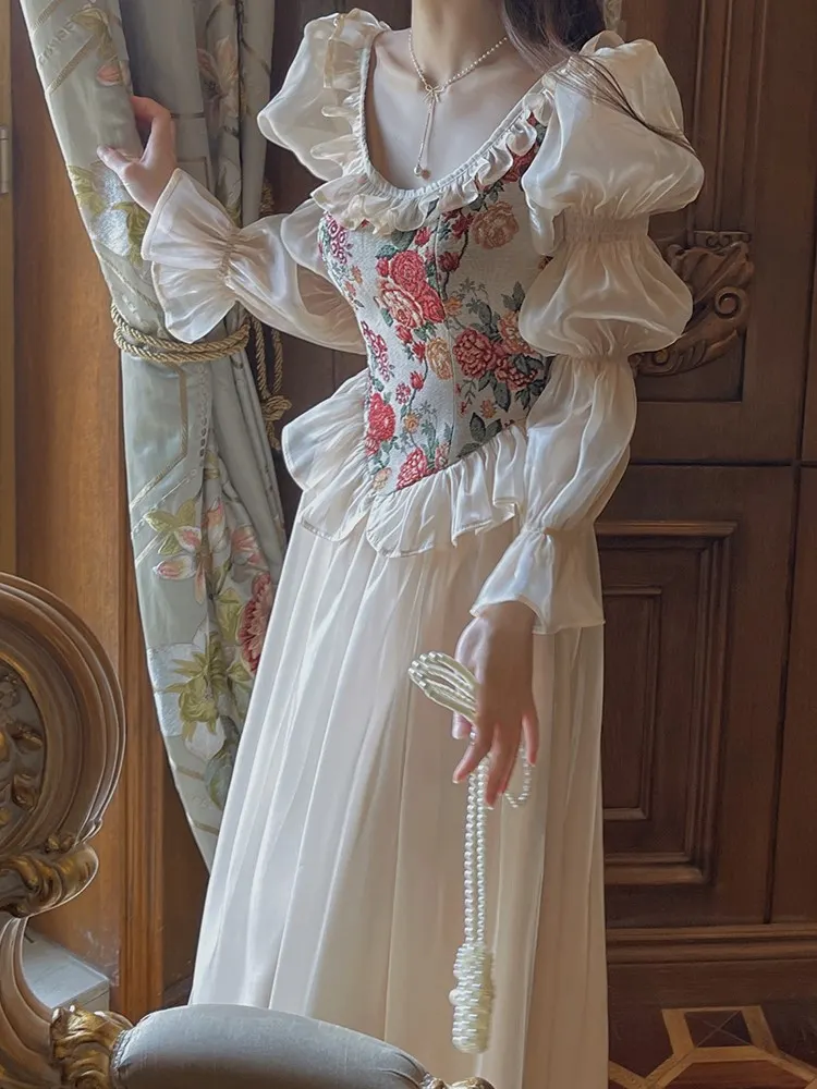 French retro midi summer dress