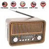 Portable FM AM SW Radio Multi-band Vintage Radios Wireless Bluetooth Speaker wit