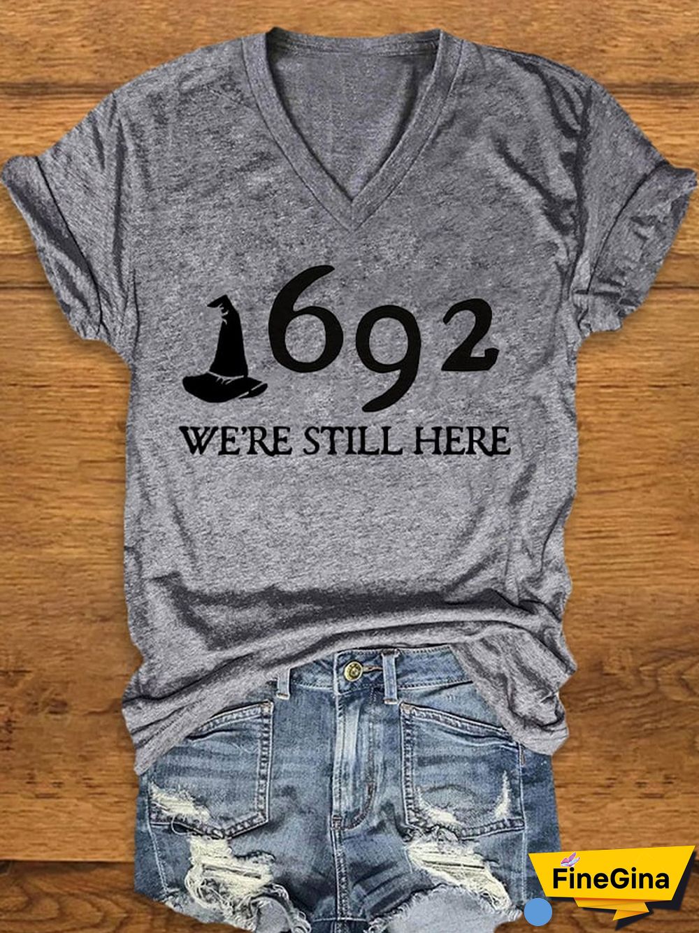 Women's 1692 Salem Witch "We're Still Here" Print T-shirt