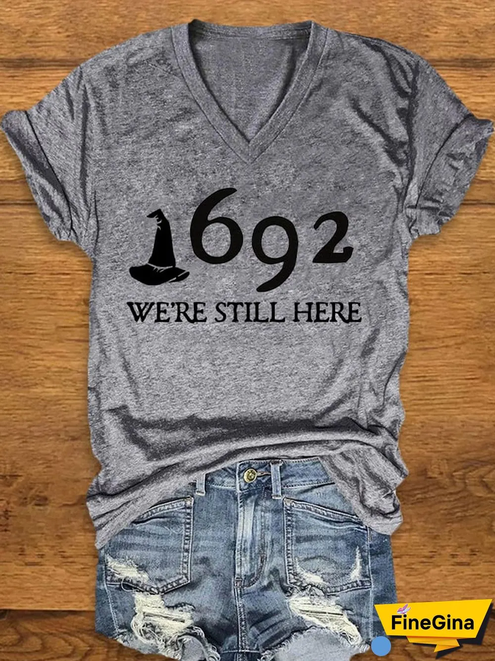 Women's 1692 Salem Witch "We're Still Here" Print T-shirt