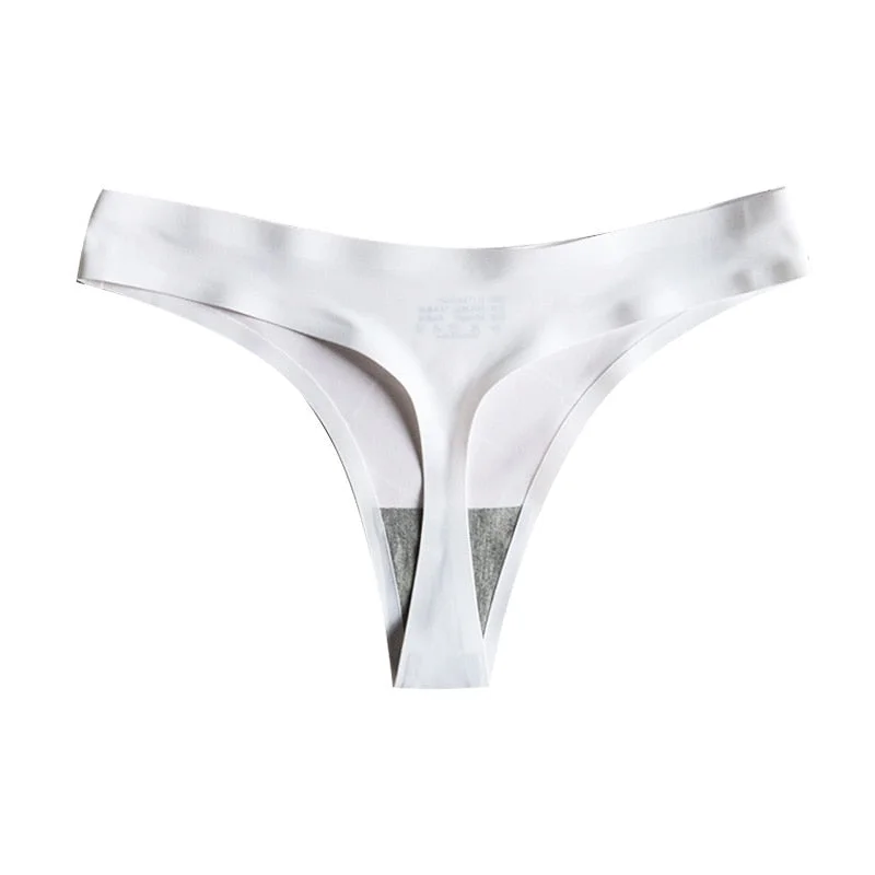 Thong Women's Panties Seamless Silk Underwear T-back Sexy  Lingerie Ladies Low-Rise G String Comfortable Underpants