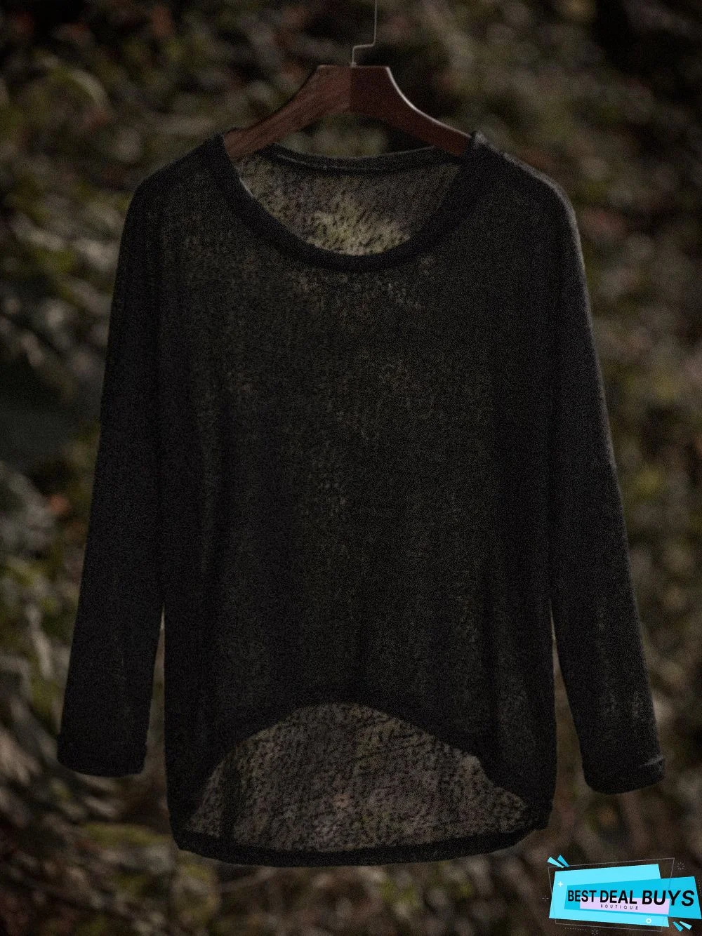 Woman Asymmetric Long Sleeve Casual Plain Casual Top