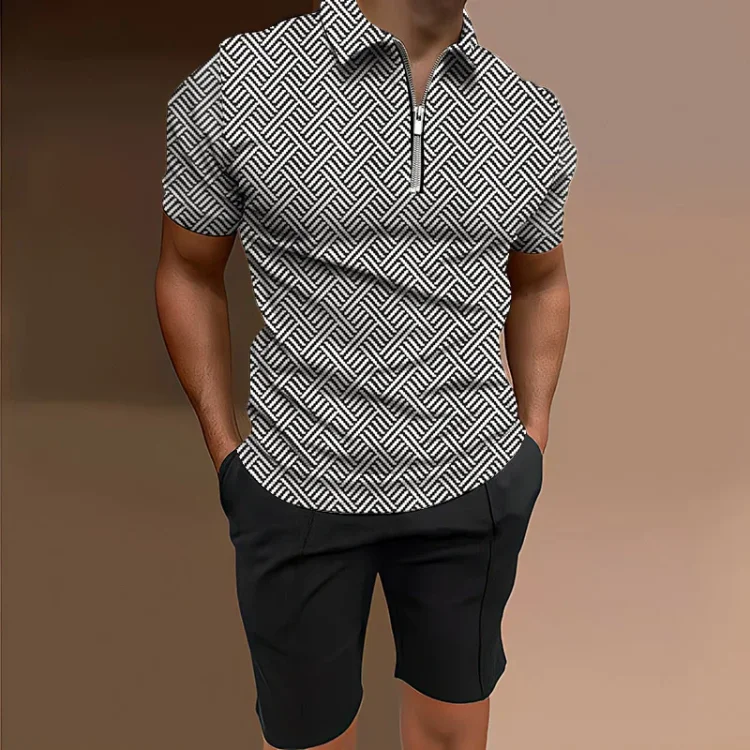BrosWear Fashion Polo And Shorts Two Piece Set
