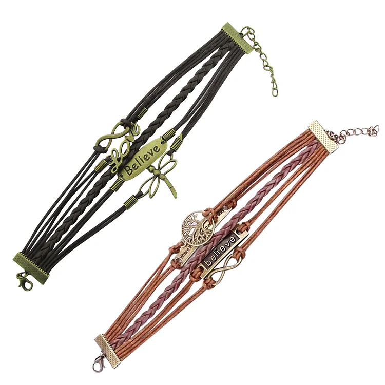 Multi-strand waxy cord woven bracelet-Annaletters