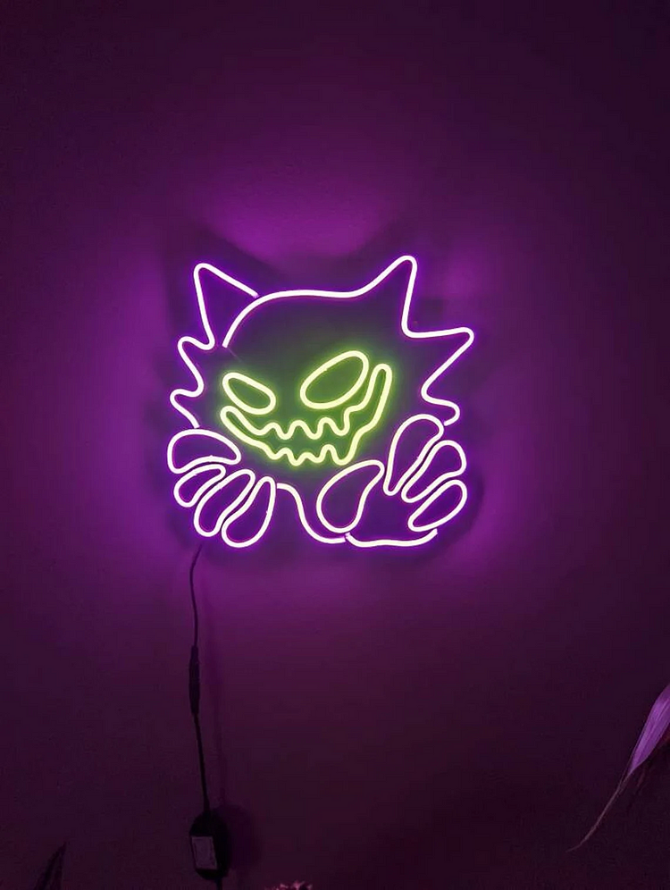 Haunter Neon Sign LED Pokémon Anime Neon Sign Gengar Neon Sign Cartoon Neon Sign 