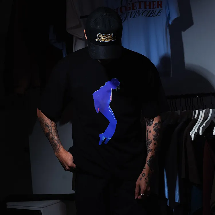 Blue Silhouette Printed Men's T-shirt