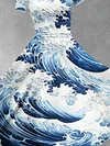 Women's Ocean Waves Art Print Design Maxi Dress