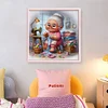 Happy Old Lady Doing Sewing-11CT Stamped Cross Stitch 45*45cm/17.72*17.72in