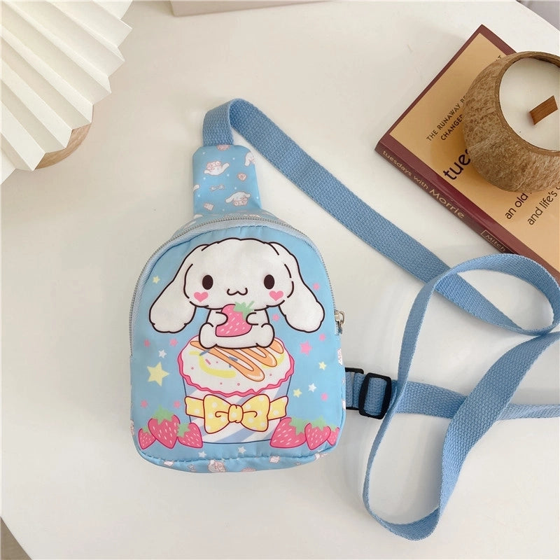 Kid’S Medium Nylon Cartoon Cute Square Zipper Fanny Pack