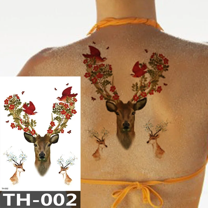 Waterproof Temporary Tattoo Sticker Sketch wolf heads pattern animals Water Transfer body art flash fake tatoo