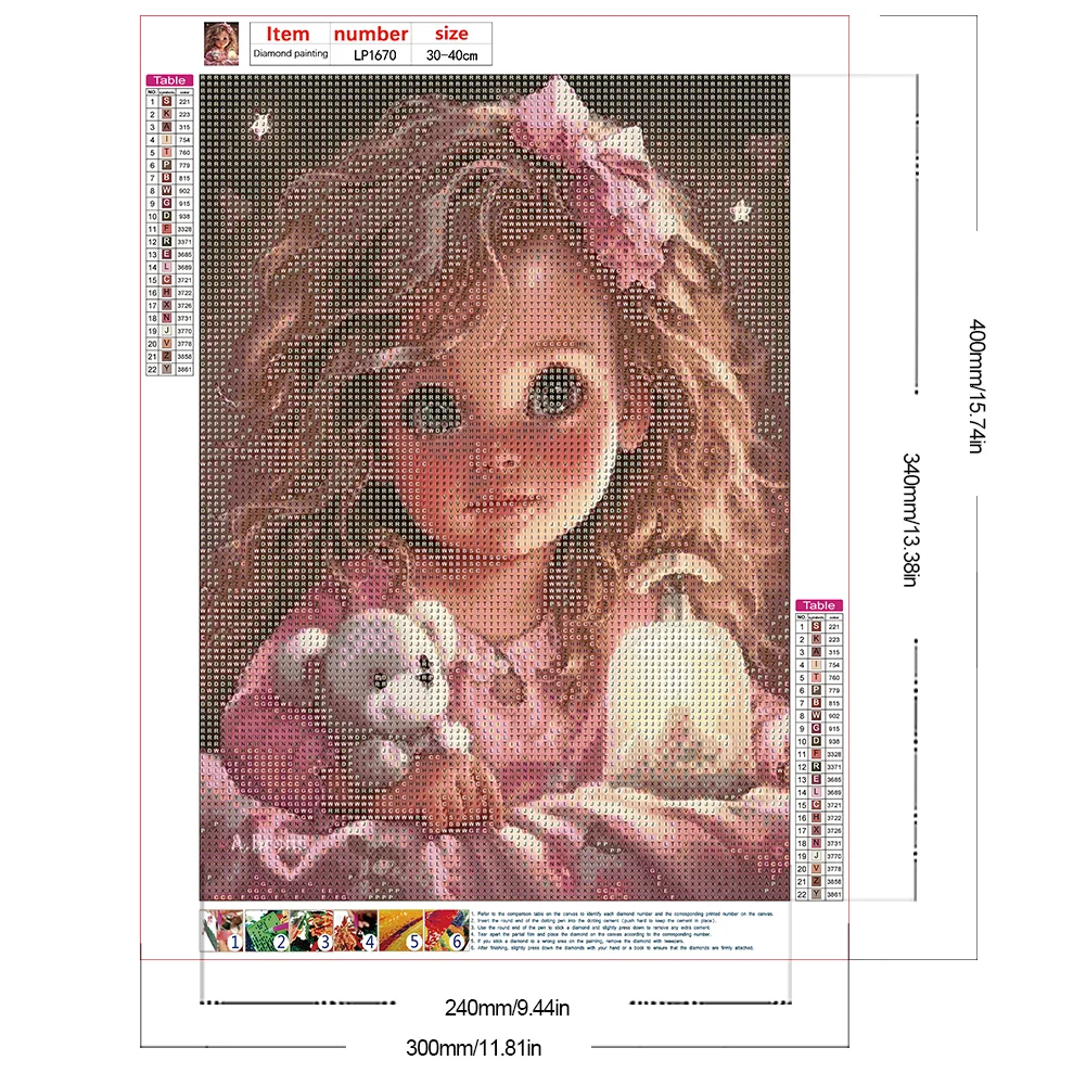 Diamond Painting - Full Round Drill - Sweet Girl(Canvas|30*40cm)