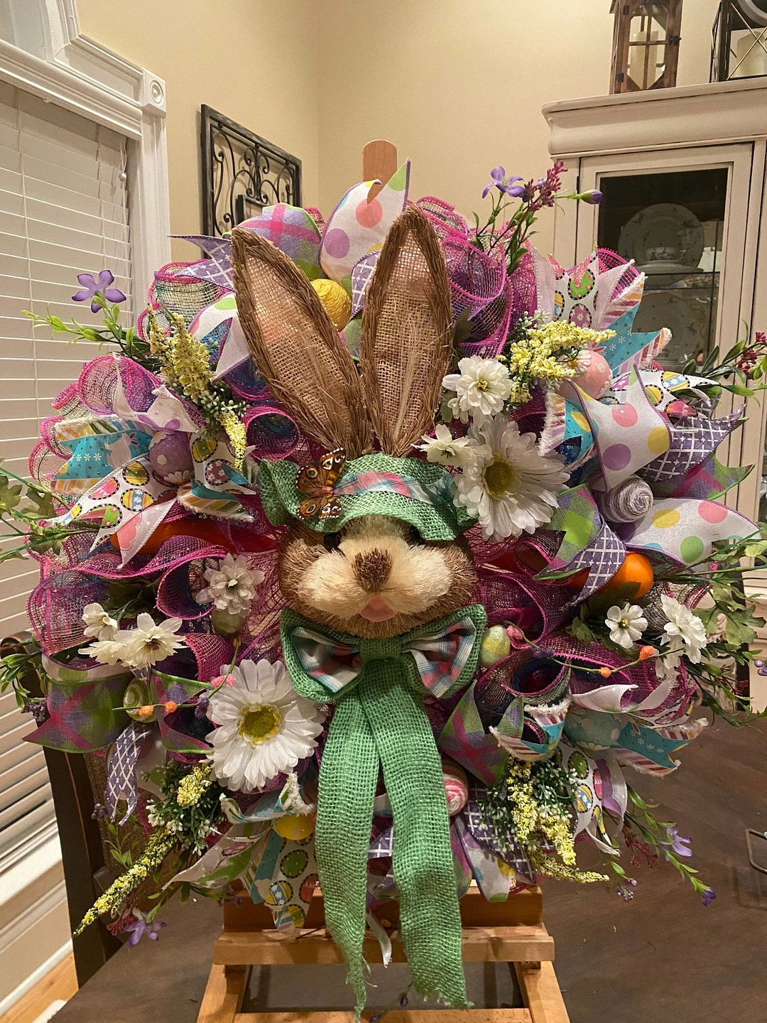 Bunny wreath, bunny swag, Easter swag, spring wreath, spring swag, front door wreath, door wreath, door decor, Easter wreath