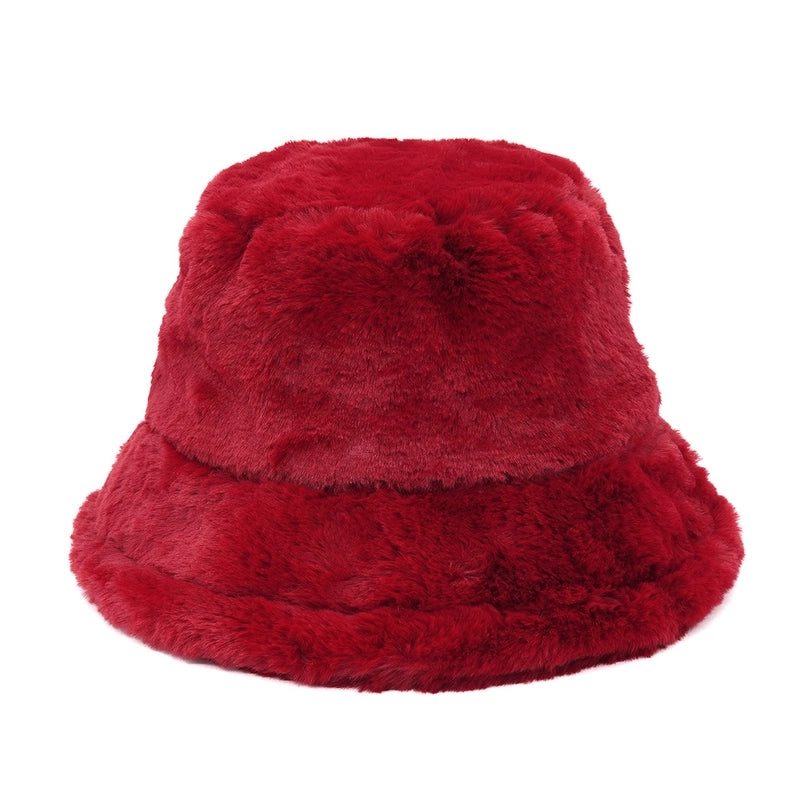 Autumn And Winter Hat Women’s New Rabbit Velvet Fisherman Hat Solid Color Candy Color Warm Thick Plush Basin Hat Japanese Fashion