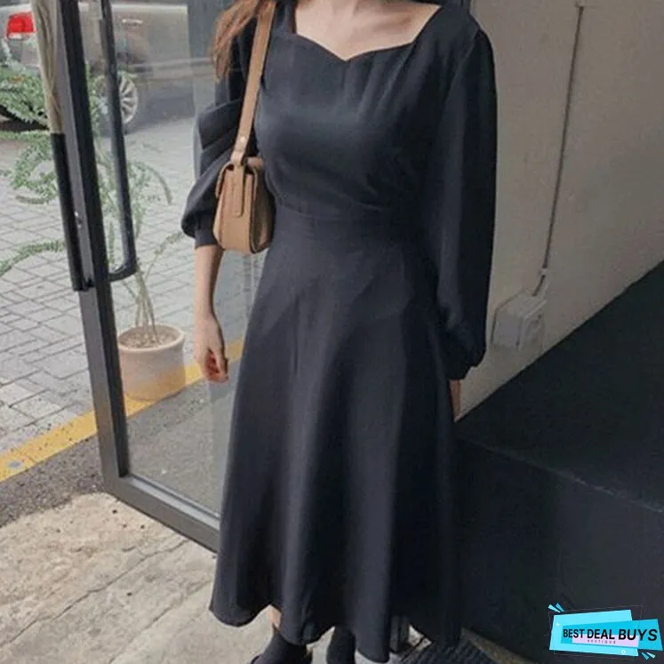 Joskka New V-Neck Lace High Waist Solid Oversized Korean Elegant Vintage Lady Autumn