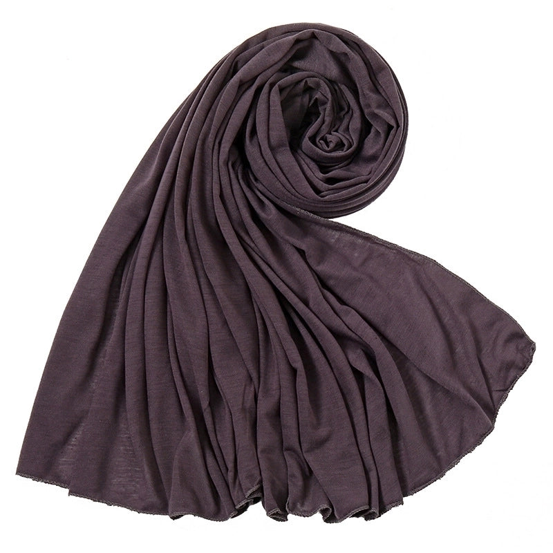 Women’s Minimalist Solid Color Mercerized Cotton Winter Scarves