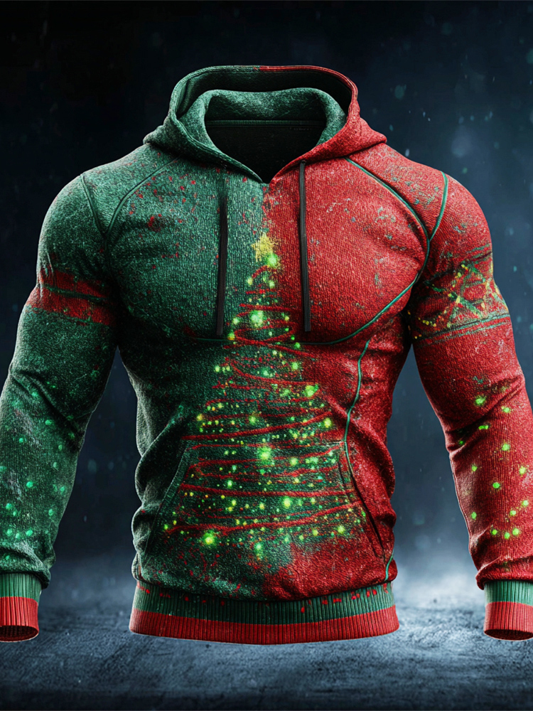 Vintage Christmas Tree Men's Hoodie elevenforest