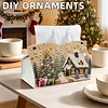 Snow Cabin DIY Pearl Diamond Painting PU Cover Tissue Holder Kit Pearl Art Painting Decoration for Home & Gifts