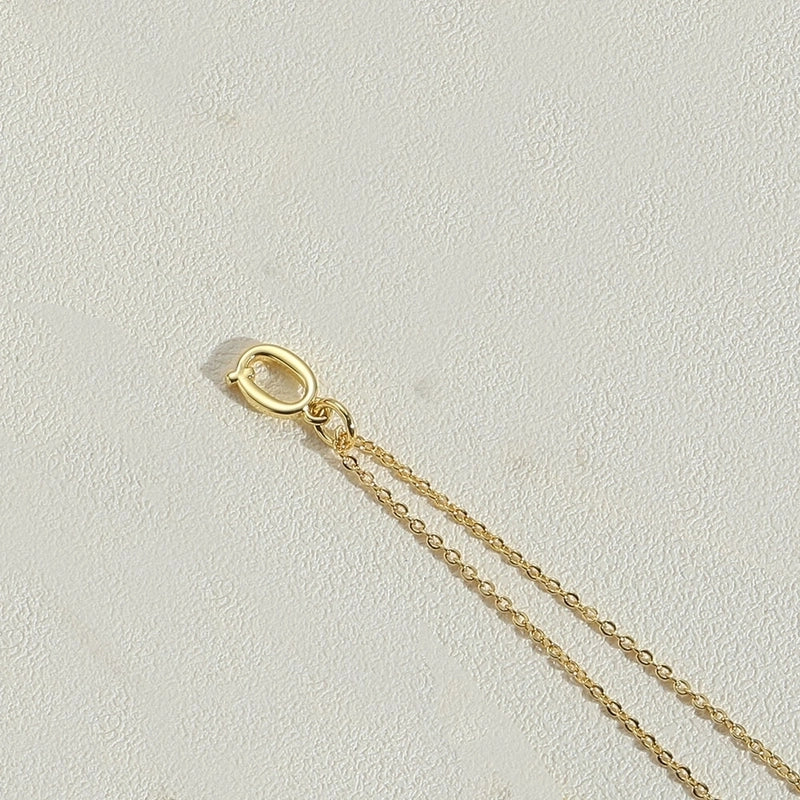 Copper 14K Gold Plated Minimalist Letter Copper Pendant Necklace