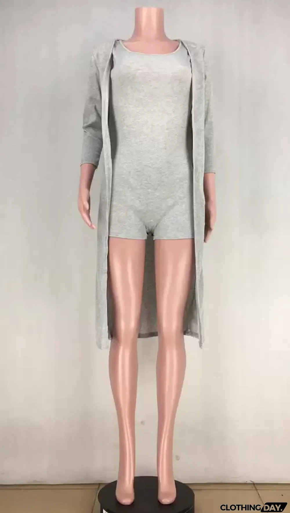 Fashion casual women's clothing Ribbed jumpsuitb + cape two-piece set