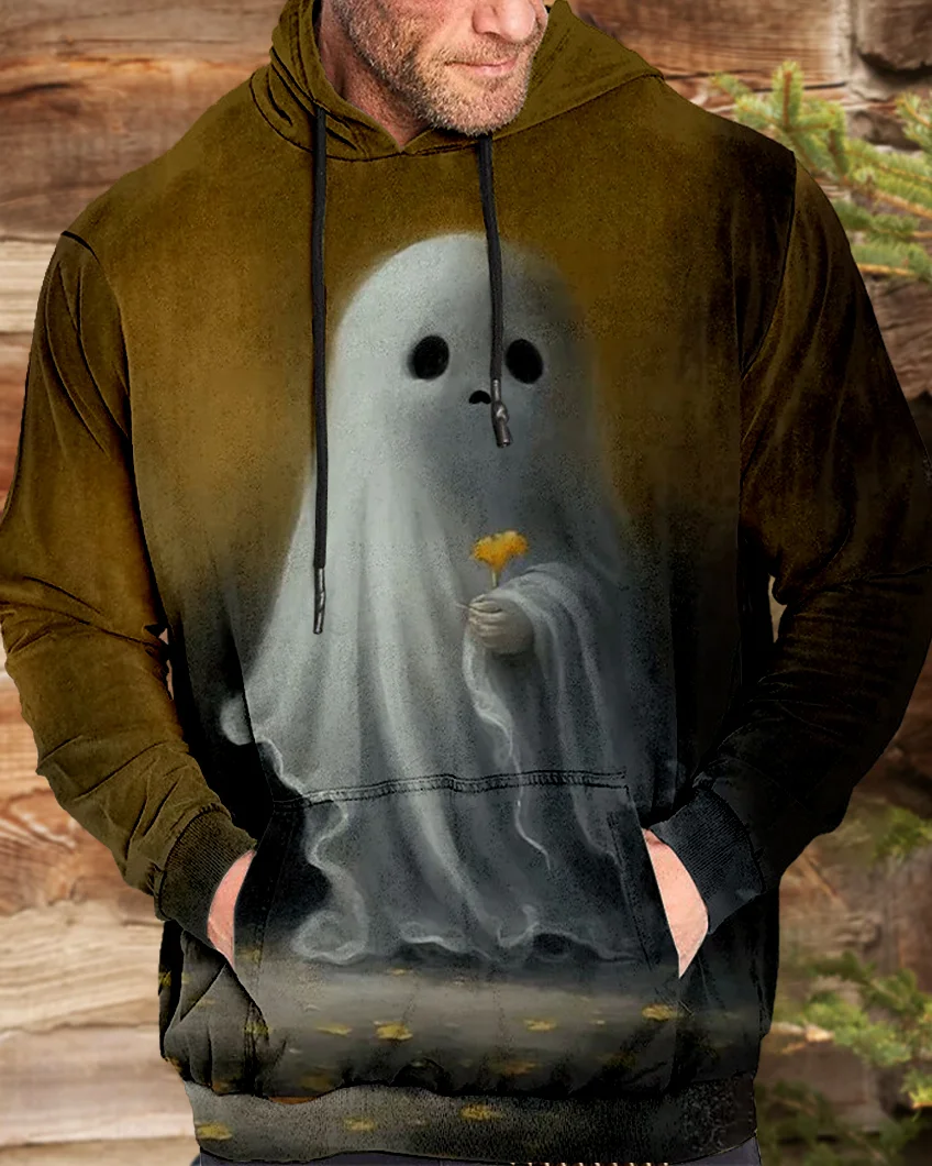 Suitmens Men's Halloween Ghost Hoodie 00436