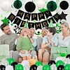 Birthday Decorations, Happy Birthday Banner with Birthday Balloons, Honeycomb Balls, Hanging Swirls, Circle Dots Garland, Happy Birthday Party Decorations for Women Men Boys Girls (Green&Black)