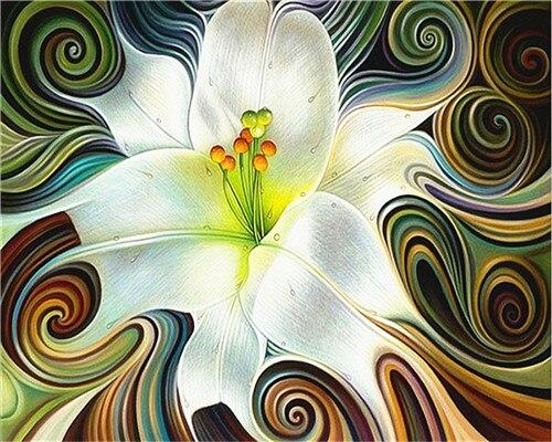 

Abstract White Flowers – Paint By Numbers - 40*50CM, 501 Original