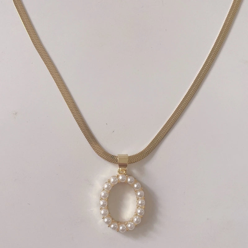 Elegant Luxurious Classic Style Letter Copper 14k Gold Plated Artificial Pearls Pendant Necklace In Bulk