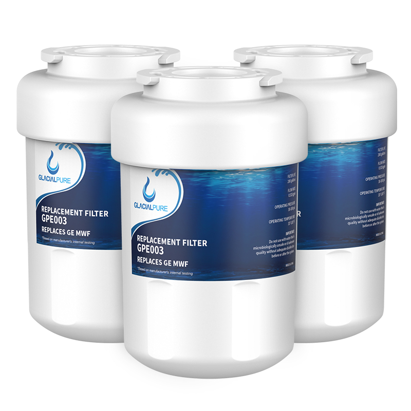 GlacialPure MWF GWF GE Refrigerator Water Filter Replacement 3 Packs