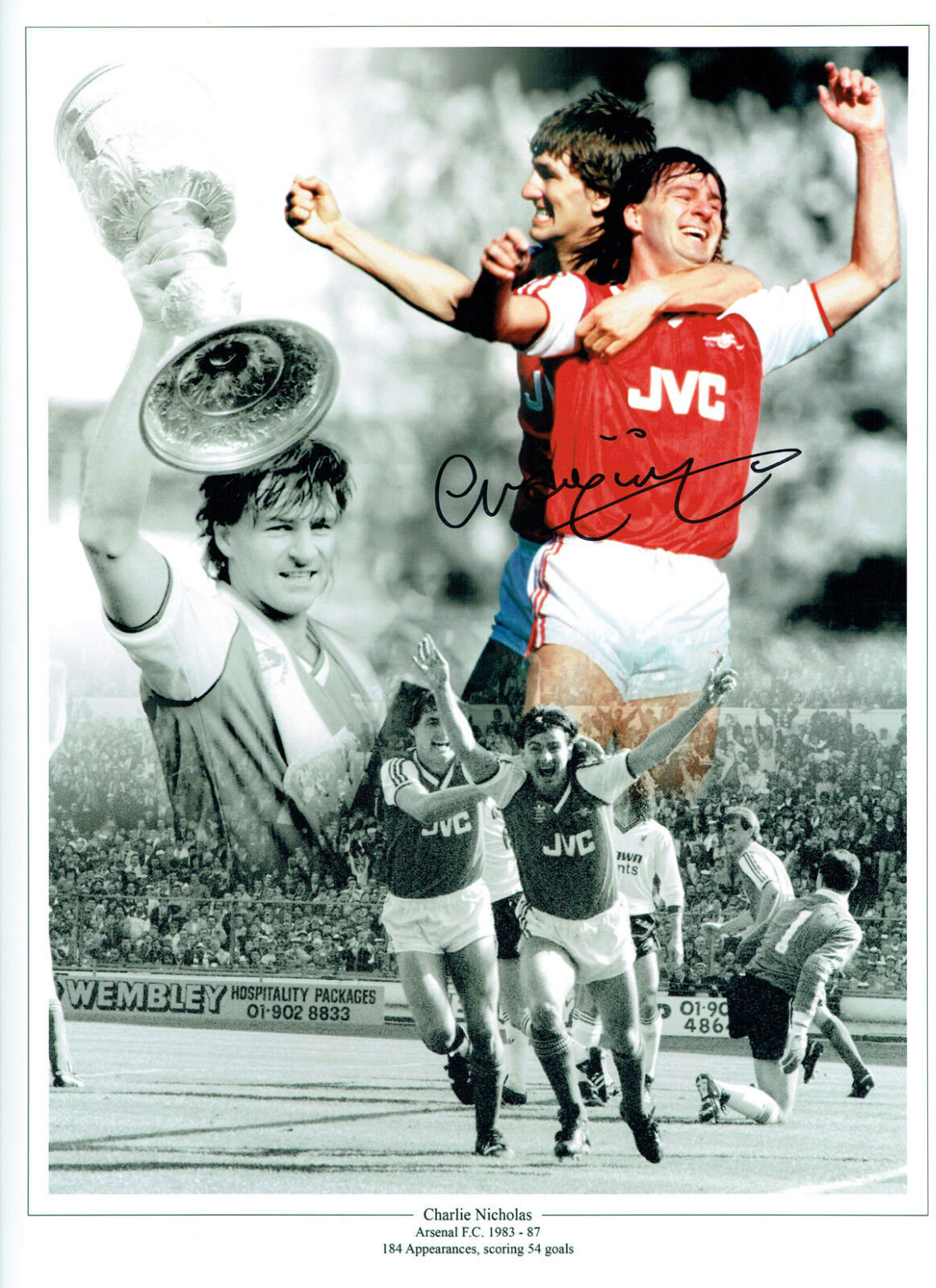 Charlie NICHOLAS Signed Autograph 16x12 Arsenal Montage Photo Poster painting AFTAL COA