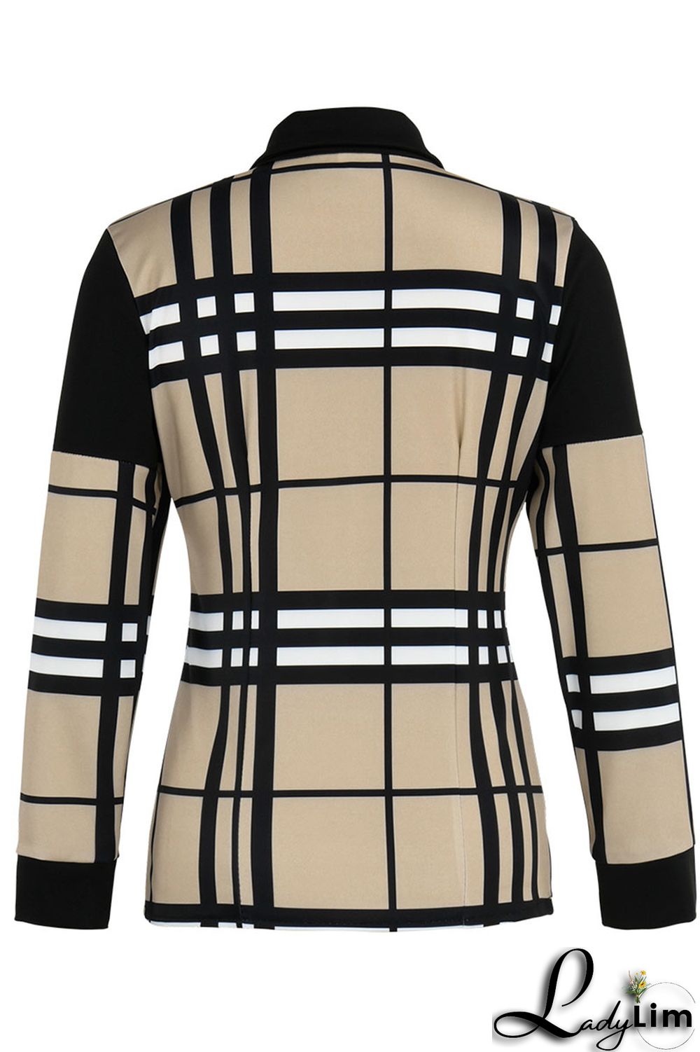 Blue Fashion Casual Print Patchwork Turndown Collar Tops