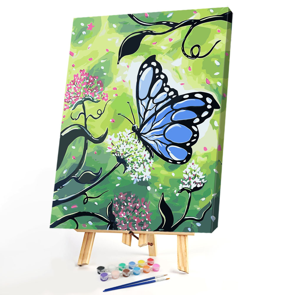 

40*50CM Paint By Numbers-Butterfly Flower, 501 Original
