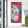 DIY Full Round Drill Diamond Painting white tiger Mosaic Rhinestone Art