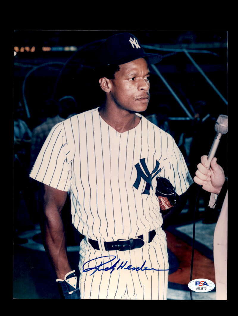 Rickey Henderson PSA DNA Coa Signed 8x10 New York Yankees Photo Poster painting Autograph