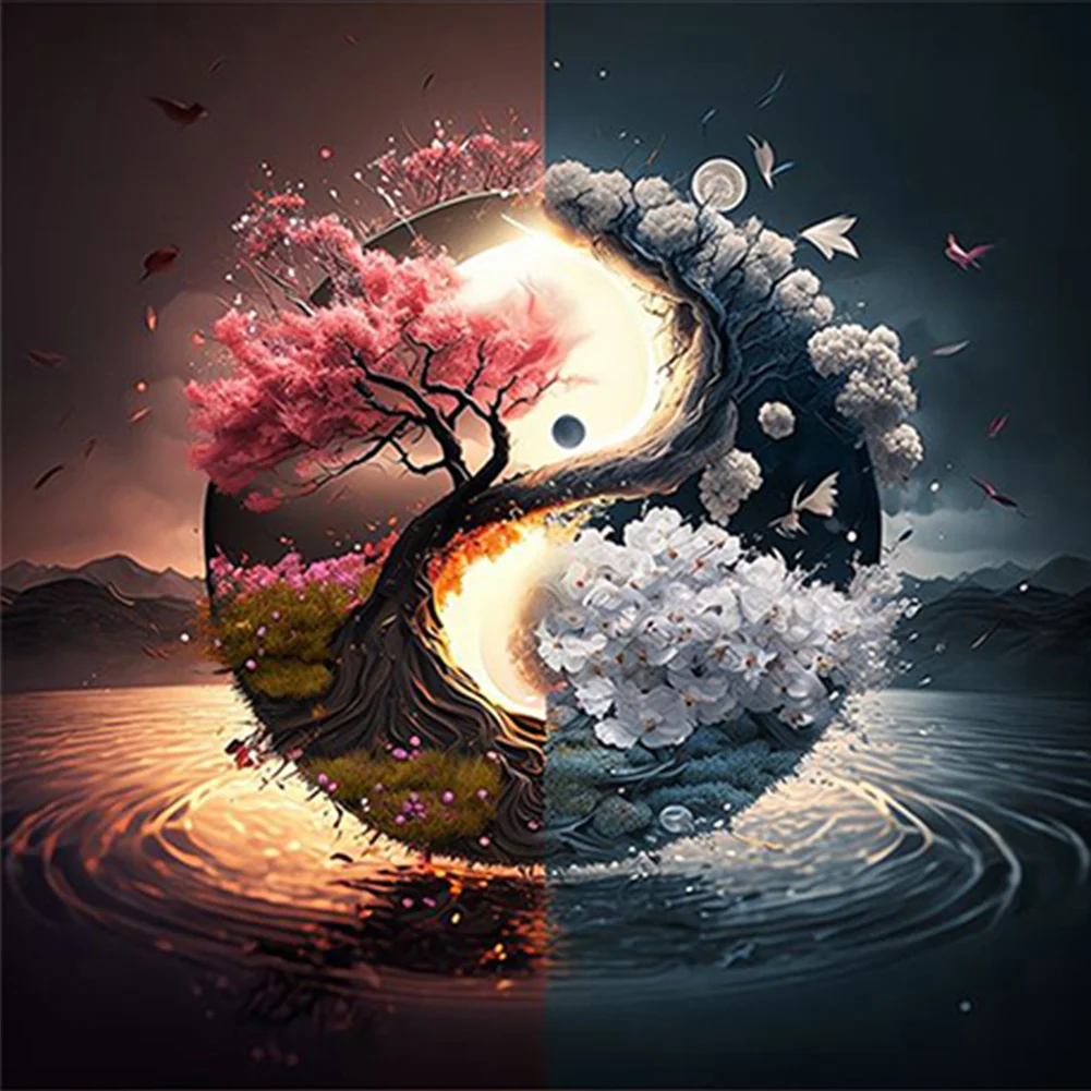 2pcs Diamond Painting - Full Round Drill - Life Tree(Canvas|30*30cm)