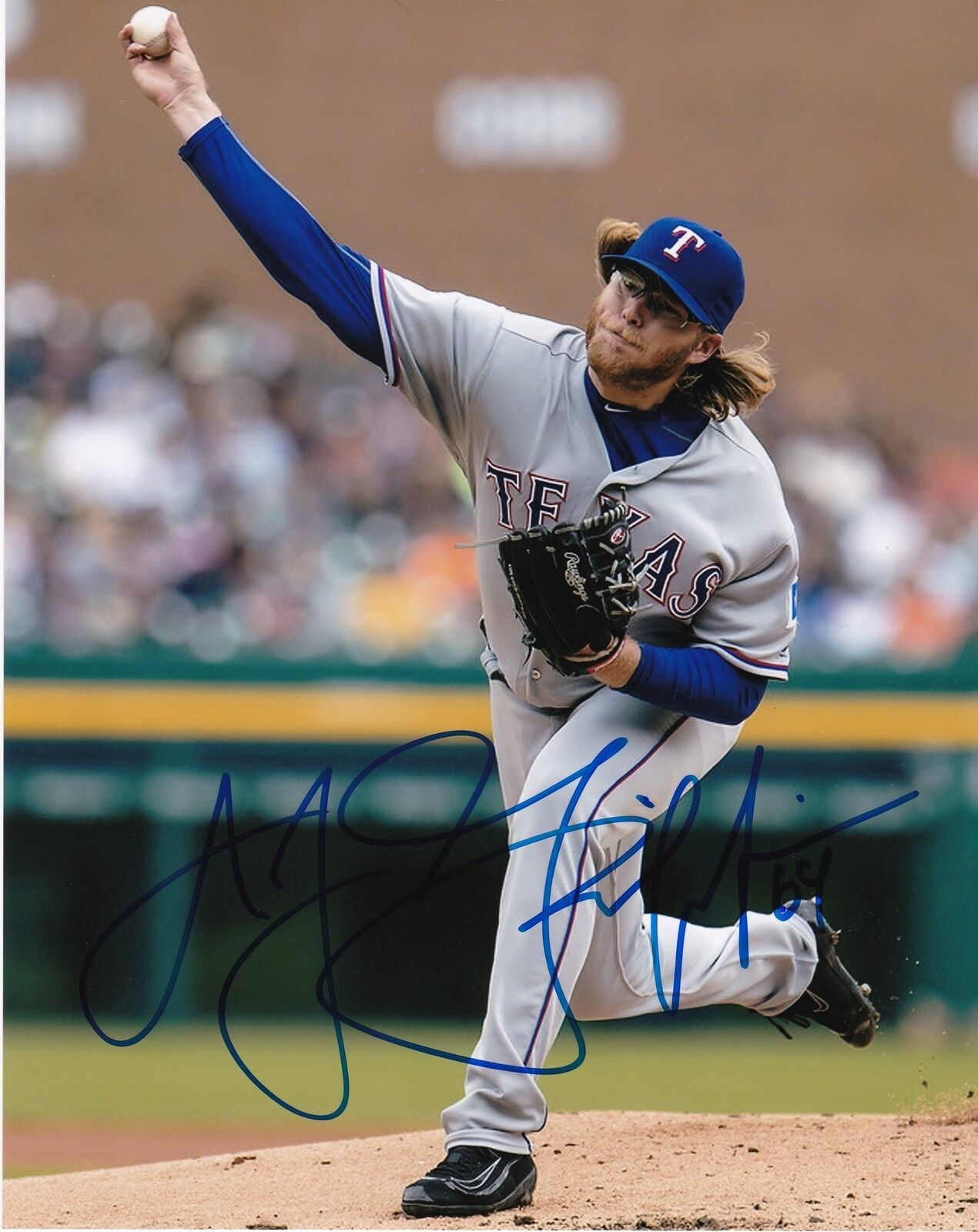 A.J. GRIFFIN TEXAS RANGERS ACTION SIGNED 8x10