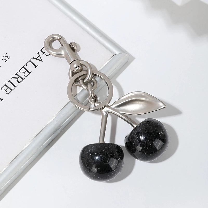 Cute Cherry Alloy Resin Plating Bag Pendant Keychain