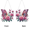 (US Local)DIY Double Sided Special Shaped Flower Butterfly Diamond Painting Hanging Decor