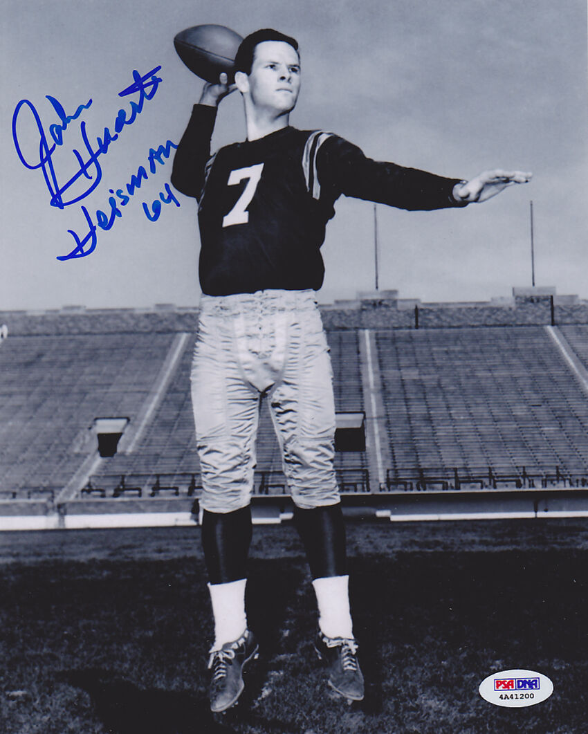 John Huarte SIGNED 8x10 Photo Poster painting + Heisman 64 Notre Dame ITP PSA/DNA AUTOGRAPHED