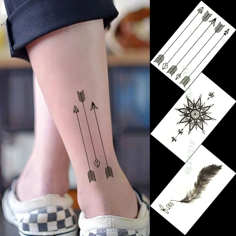 Waterproof Temporary Tattoo Sticker mandala henna bird feather body art tatto flash tatoo fake tattoos for girl women men 4