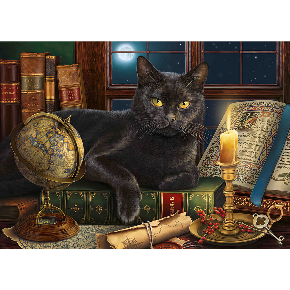 

Black Cat - Round Drill Diamond Painting - 50*35CM, 501 Original