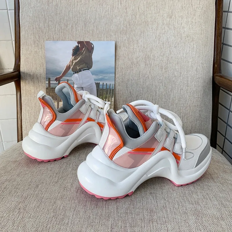 Summer Shoes Women 2021 Brand Design Bling Sequined Women's Casual Shoes Fashion Female Chunky Sneakers Stylish Sport Shoes