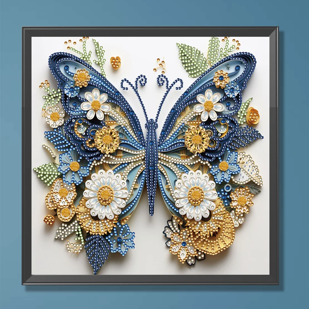 Diamond Painting - Partial Special Shaped Drill - Butterfly(Canvas|30*30cm)