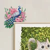 2Pcs DIY Diamond Art Door Corner Pendants Acrylic Door Decoration (Peacock)