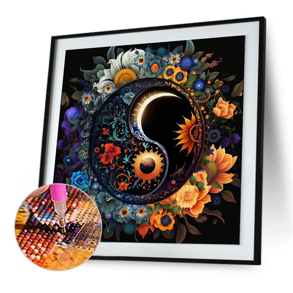 Diamond Painting - Full Round Drill - Tai Chi Diagram(Canvas|30*30cm)