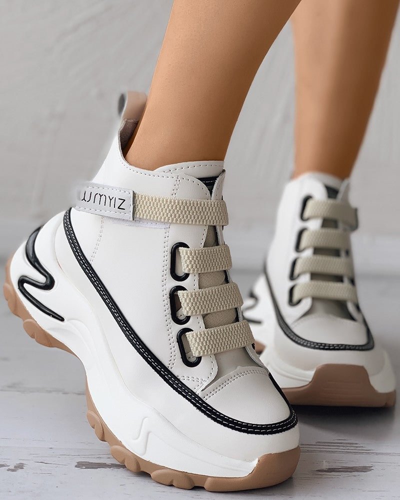 Lace-up Front Muffin Sneakers shopify LILYELF